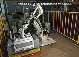 Two applications are shown in this video. The first uses a Kawasaki F series robot on a 7th axis rail to weld large snow removal augers. Touch sensing and seam tracking are utilized. The second application features a Kawasaki ZX300 robot manipulating large enclosures in front of a Kawasaki arc welding robot. Vision is used to locate the enclosure and offset the program path.