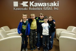 Howell's FIRST LEGO League Robotics Team, The Mustache Monsters, Visits Kawasaki Robotics 